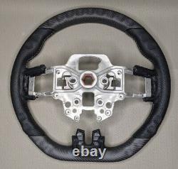REVESOL Real Carbon Fiber Steering Wheel For 2018-2021 FORD MUSTANG MATTE/GRAY