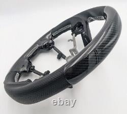 REVESOL Real Carbon Fiber Steering Wheel Silver Stitch for 13-17 Honda Accord G9
