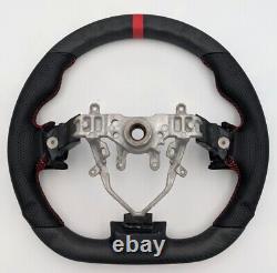 REVESOL Real Carbon Fiber Steering Wheel for 08-14SUBARU IMPREZA STI WRX RED