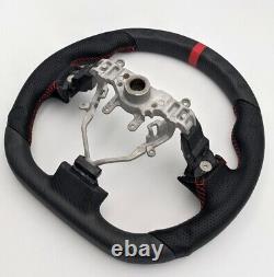REVESOL Real Carbon Fiber Steering Wheel for 08-14SUBARU IMPREZA STI WRX RED