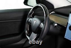 RK950-01 REKUDO Steering Wheel Carbon Fiber with Leather Grips 17-22 Tesla Y