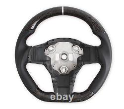 RK950-01 REKUDO Steering Wheel Carbon Fiber with Leather Grips 17-22 Tesla Y