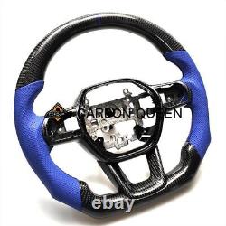 Real Black Carbon Fiber Steering Wheel For Honda CIVIC Blue Accent 2020 Up