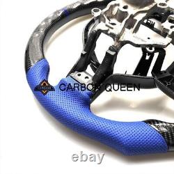 Real Black Carbon Fiber Steering Wheel For Honda CIVIC Blue Accent 2020 Up