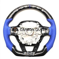 Real Black Carbon Fiber Steering Wheel For Honda CIVIC Blue Accent 2020 Up