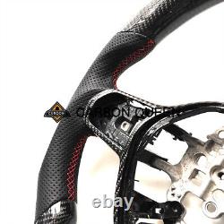 Real Black Carbon Fiber Steering Wheel For Honda CIVIC Red Accent 2020 Up