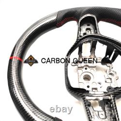 Real Black Carbon Fiber Steering Wheel For Honda CIVIC Red Accent 2020 Up