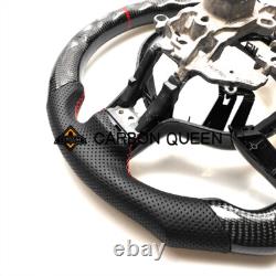 Real Black Carbon Fiber Steering Wheel For Honda CIVIC Red Accent 2020 Up