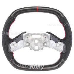 Real Carbon Fiber Custom Sport Flat Steering Wheel Fits 2020+ Corvette C8