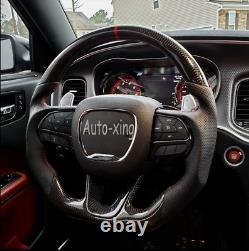 Real Carbon Fiber Custom Steering Wheel for Dodge Charger Challenger Scat SRT GT