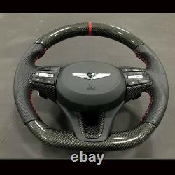 Real Carbon Fiber D cut Steering wheels For Hyundai Genesis G70 2018+
