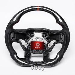 Real Carbon Fiber Flat Customized Steering Wheel 15-20 F150 Raptor OEM Withheated