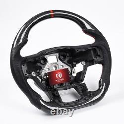 Real Carbon Fiber Flat Customized Steering Wheel 15-20 F150 Raptor OEM Withheated