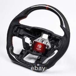 Real Carbon Fiber Flat Customized Steering Wheel 15-20 F150 Raptor OEM Withheated