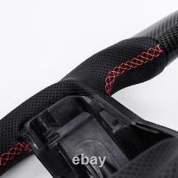 Real Carbon Fiber Flat Customized Steering Wheel 15-20 F150 Raptor OEM Withheated