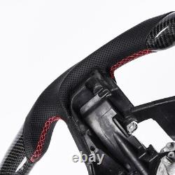 Real Carbon Fiber Flat Customized Steering Wheel 15-20 F150 Raptor OEM Withheated