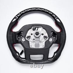 Real Carbon Fiber Flat Customized Steering Wheel 2022 23 24 F150 Raptor Withheated