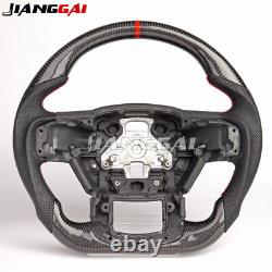 Real Carbon Fiber Flat Steering Wheel Fit Ford F150 Raptor 15-20 with CF Trim