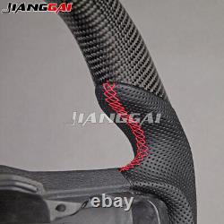 Real Carbon Fiber Flat Steering Wheel Fit Ford F150 Raptor 15-20 with CF Trim