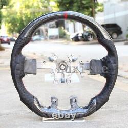 Real Carbon Fiber Flat Steering Wheel For 2013-2018 Dodge Ram 1500 2500 3500