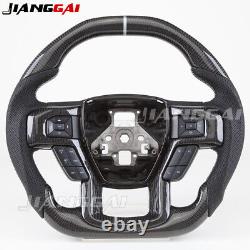 Real Carbon Fiber Heated Steering Wheel for 15+ Ford F150 Raptor with CF Trim