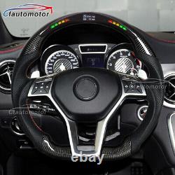 Real Carbon Fiber LED Sport Steering Wheel for Mercedes Benz W176 W204 W212 CLA