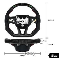 Real Carbon Fiber LED Steering Wheel For Dodge Challenger SRT 2015+ Heated