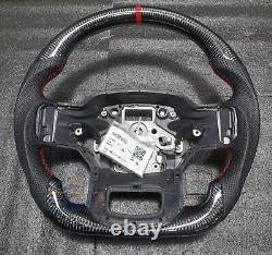 Real Carbon Fiber Leather Steering Wheel For F150 F250 Raptor Gen3 No Heated