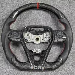 Real Carbon Fiber Leather Steering Wheel for Toyota Camry Rav4 Corolla 2018+