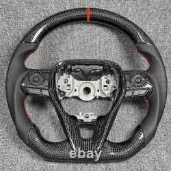 Real Carbon Fiber Leather Steering Wheel for Toyota Camry Rav4 Corolla 2018+