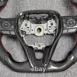 Real Carbon Fiber Leather Steering Wheel for Toyota Camry Rav4 Corolla 2018+