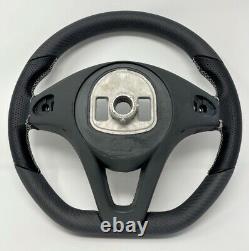 Real Carbon Fiber Matte Black/Gray Steering Wheel for 2015-2018 GLA250 W205 C300