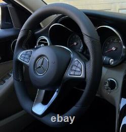 Real Carbon Fiber Matte Black/Gray Steering Wheel for 2015-2018 GLA250 W205 C300