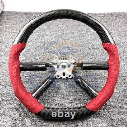 Real Carbon Fiber Napa Leather Steering Wheel For Jeep Wrangler 2008-2011