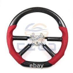 Real Carbon Fiber Napa Leather Steering Wheel For Jeep Wrangler 2008-2011