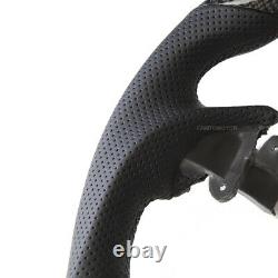 Real Carbon Fiber Perforated Leather LED Steering Wheel For Infiniti G37 Sedan