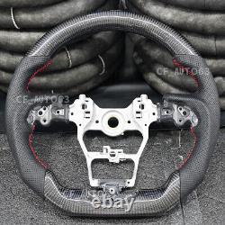 Real Carbon Fiber Perforated Leather Steering Wheel Fit 20-23 Toyota Highlander