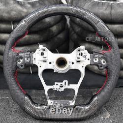 Real Carbon Fiber Perforated Leather Steering Wheel Fit 20-23 Toyota Highlander