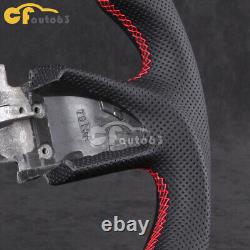 Real Carbon Fiber Perforated Leather Steering Wheel Fits 10-17 Infiniti Q50 QX50