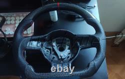 Real Carbon Fiber Perforated Leather Steering Wheel For Audi TT R8 2007-2015