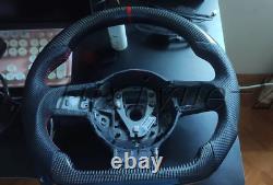 Real Carbon Fiber Perforated Leather Steering Wheel For Audi TT R8 2007-2015