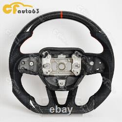 Real Carbon Fiber Perforated Sport Steering Wheel Fit Chrysler 300C 2015-2021