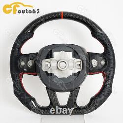 Real Carbon Fiber Perforated Sport Steering Wheel Fit Chrysler 300C 2015-2021