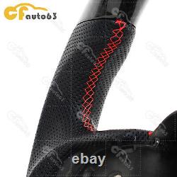 Real Carbon Fiber Perforated Sport Steering Wheel Fit Chrysler 300C 2015-2021