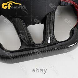 Real Carbon Fiber Perforated Sport Steering Wheel Fit Chrysler 300C 2015-2021