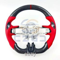 Real Carbon Fiber Perforated Steering Wheel Fit 2018-2023 Ford Mustang GT