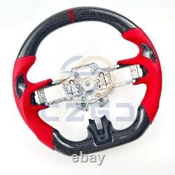 Real Carbon Fiber Perforated Steering Wheel Fit 2018-2023 Ford Mustang GT