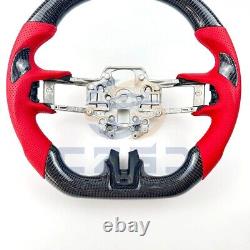 Real Carbon Fiber Perforated Steering Wheel Fit 2018-2023 Ford Mustang GT