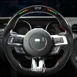 Real Carbon Fiber Smart LED Steering Wheel for Ford Mustang GT +LED Performance