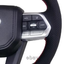 Real Carbon Fiber Sport Flat Steering Wheel For Toyota LC200 FJ Cruiser Camery